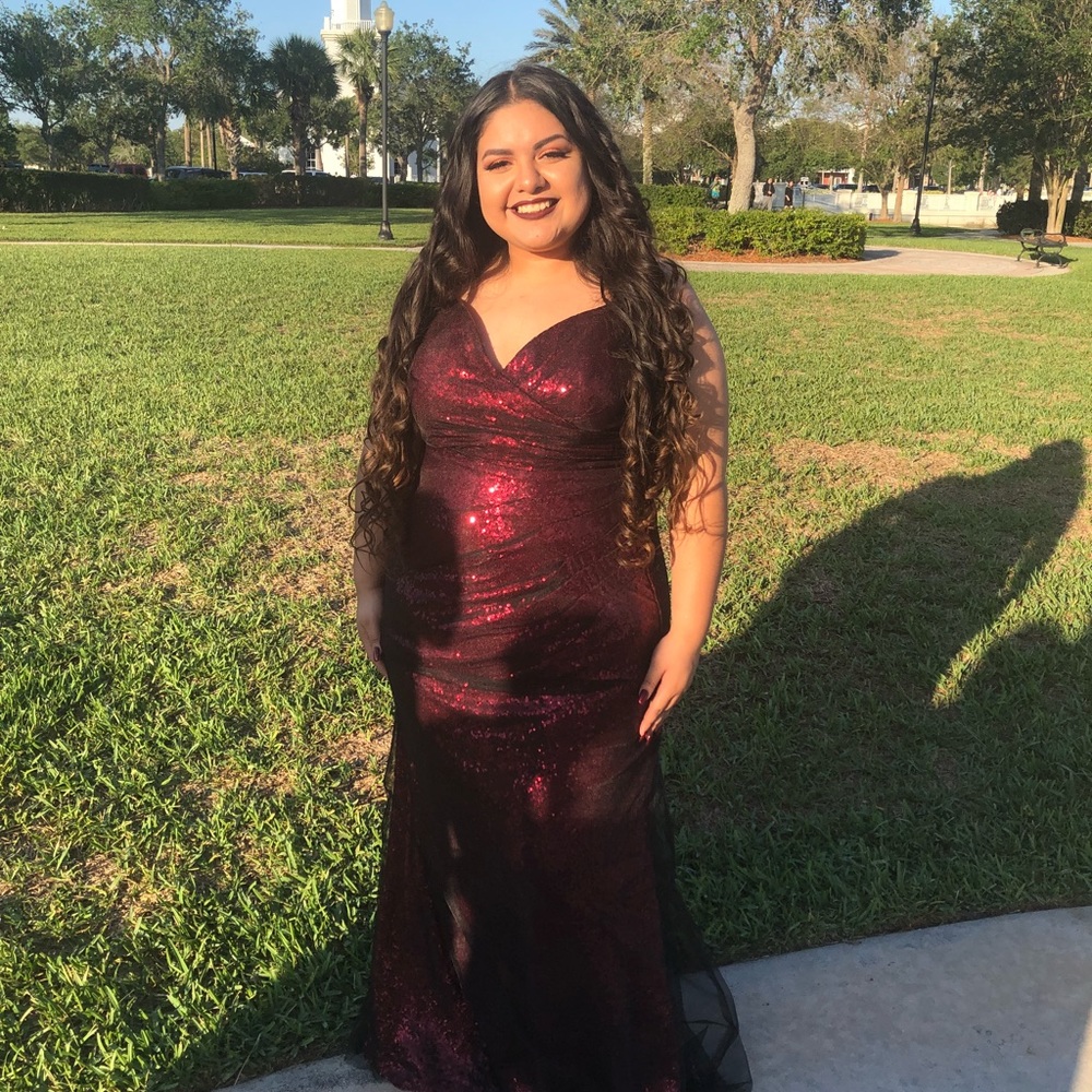 Red Sequin Prom Dress